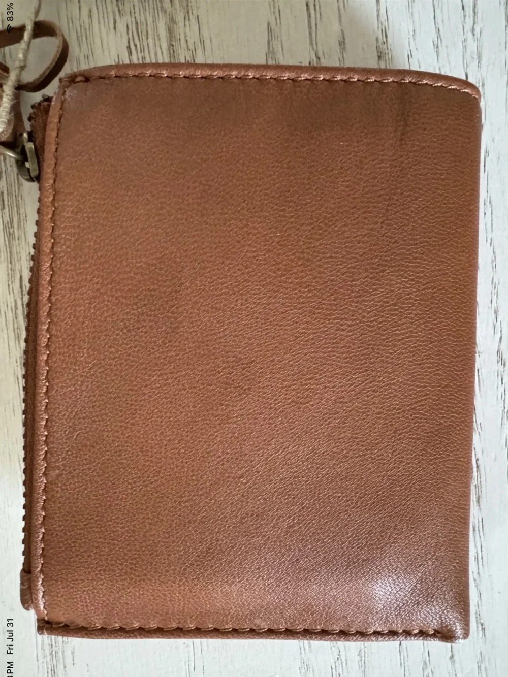 Brown Leather Snap Wallet Vintage look